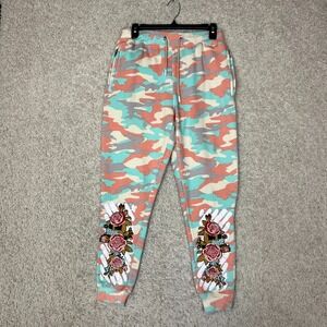 Krisp NYC Sweatpants Colorful Camouflage Fleece Joggers Mens Medium